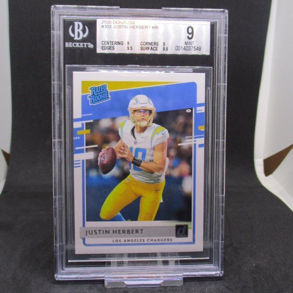 Justin Herbert 2020 Panini Donruss Rated Rookie #303 BGS 9.5